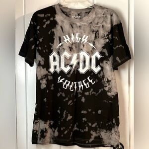 AC/DC Black Tie-Dye Shirt Forever 21 Misses SZ M/L NWT